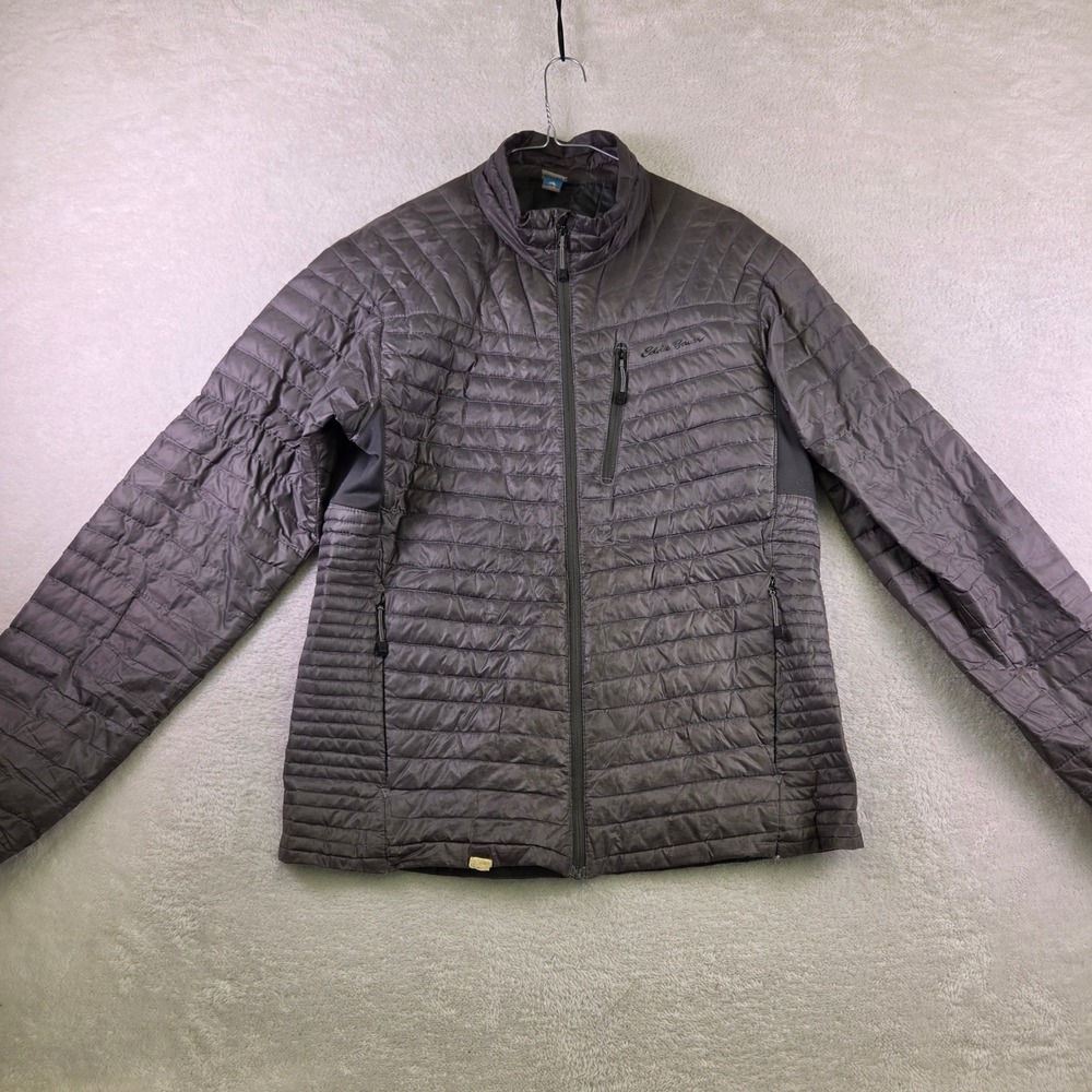 Eddie Bauer First Ascent Mens M Gray Igniter Hybrid Puffer Jacket Full Zip